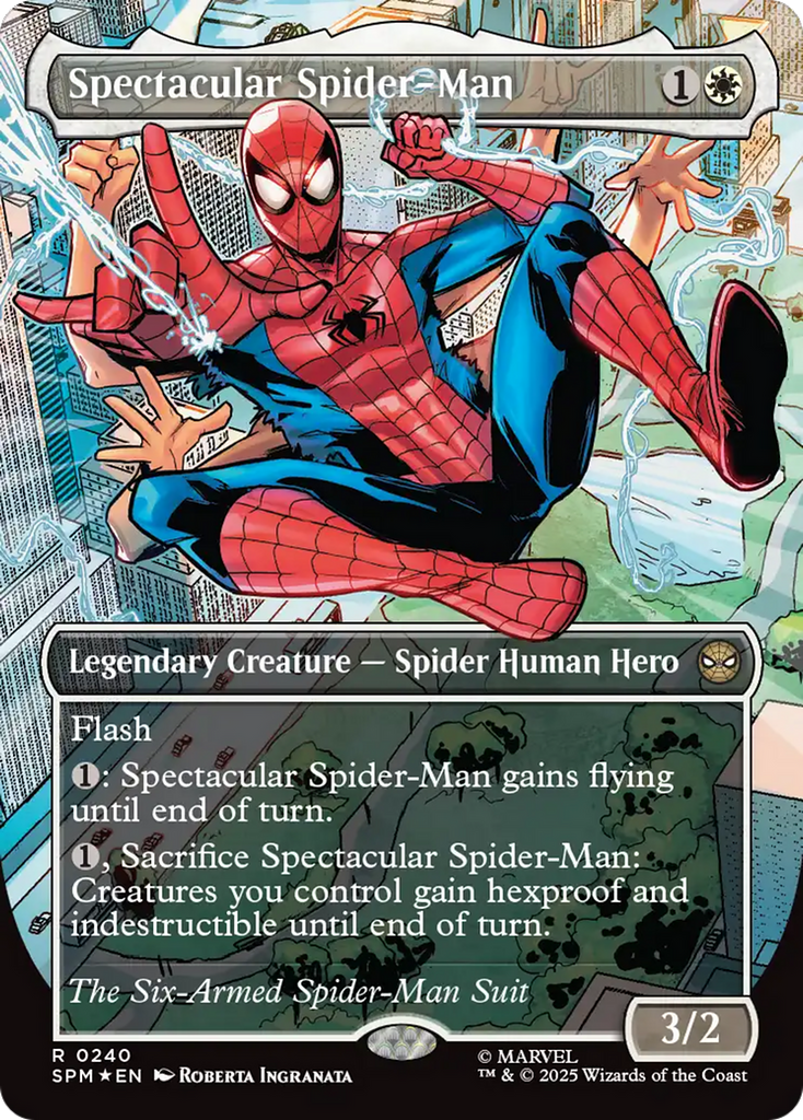 【美品】Spectacular Spider-Man 　mtg Spectacular Spider-Man (0240) (Borderless) (Textured Foil) [Marvel's S