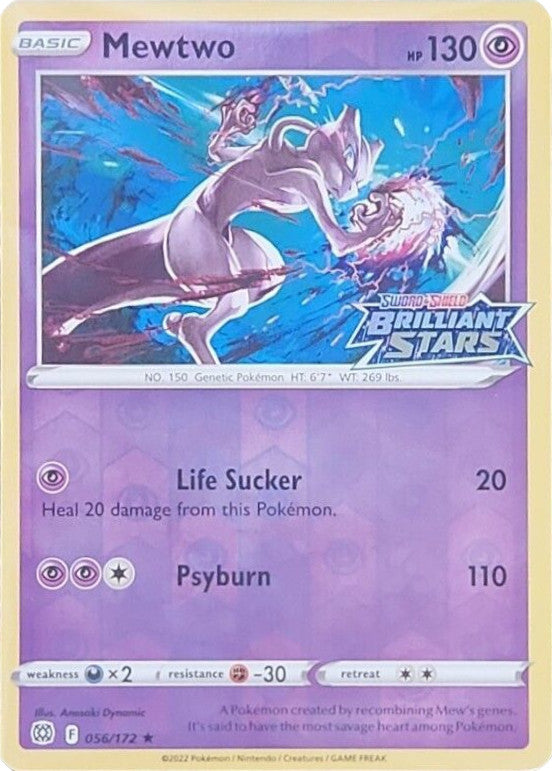 mewtwo pokemon card brilliant stars (056/172) (Brilliant Stamped) [Sword & Shield: Stars] Sleeves:Cloud - Ex-SOLDIER elite trainer box acrylic [P] Life Sucker (20) Commander Deck Box for