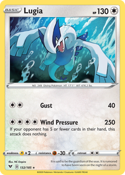 pokemon sword and shield vivid voltage card list price Lugia (132/185) [Sword & Shield: Vivid Voltage]