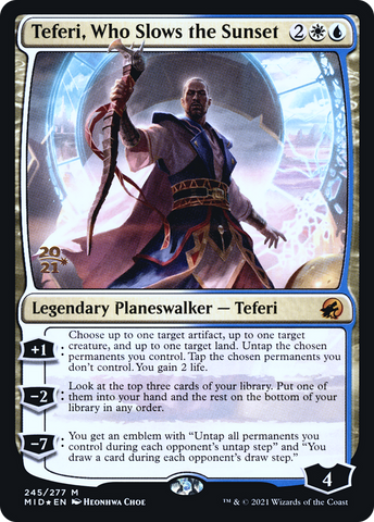 Teferi, Who Slows the Sunset [Innistrad: Midnight Hunt Prerelease Promos]