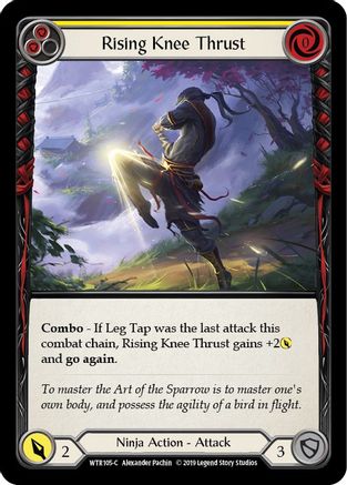 Rising Knee Thrust (Yellow) [U-WTR105] (Welcome to Rathe Unlimited)  Unlimited Rainbow Foil