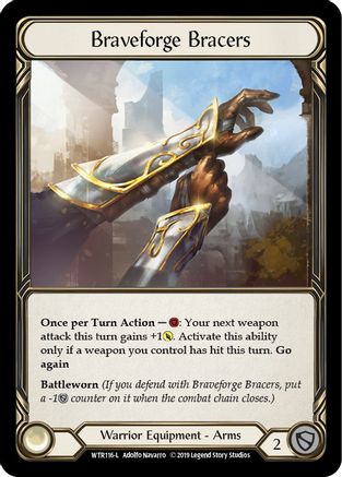 Braveforge Bracers [U-WTR116] (Welcome to Rathe Unlimited)  Unlimited Rainbow Foil