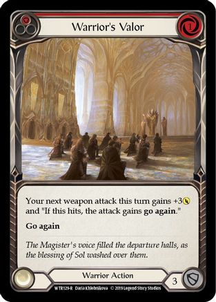 Warrior's Valor (Red) [U-WTR129] (Welcome to Rathe Unlimited)  Unlimited Rainbow Foil