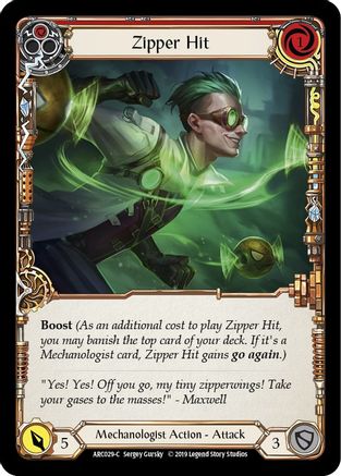 Zipper Hit (Red) [ARC029-C] (Arcane Rising)  1st Edition Rainbow Foil