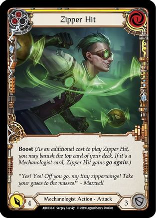 Zipper Hit (Yellow) [ARC030-C] (Arcane Rising)  1st Edition Rainbow Foil