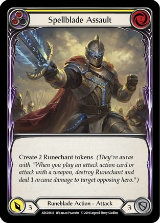 Spellblade Assault (Yellow) [ARC086-R] (Arcane Rising)  1st Edition Rainbow Foil