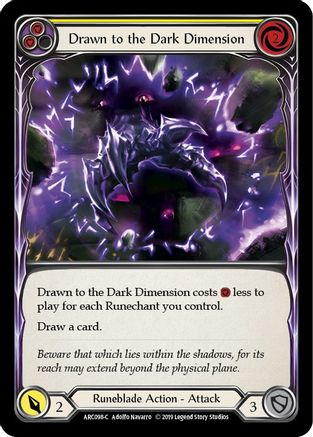 Drawn to the Dark Dimension (Yellow) [U-ARC098] (Arcane Rising Unlimited)  Unlimited Rainbow Foil