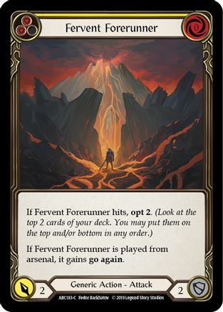 Fervent Forerunner (Yellow) [ARC183-C] (Arcane Rising)  1st Edition Rainbow Foil