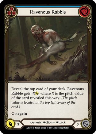 Ravenous Rabble (Blue) [ARC193-C] (Arcane Rising)  1st Edition Rainbow Foil