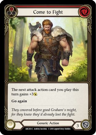 Come to Fight (Red) [U-ARC203] (Arcane Rising Unlimited)  Unlimited Rainbow Foil