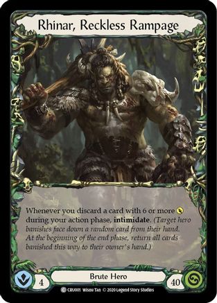 Rhinar, Reckless Rampage [U-CRU001] (Crucible of War Unlimited)  Unlimited Normal