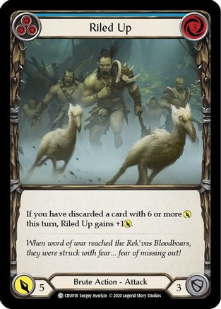 Riled Up (Blue) [CRU018] (Crucible of War)  1st Edition Rainbow Foil