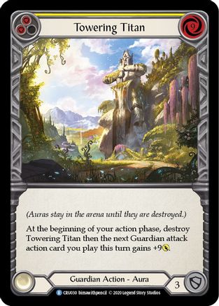 Towering Titan (Yellow) [U-CRU030] (Crucible of War Unlimited)  Unlimited Rainbow Foil