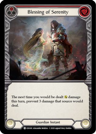 Blessing of Serenity (Red) [U-CRU041] (Crucible of War Unlimited)  Unlimited Rainbow Foil