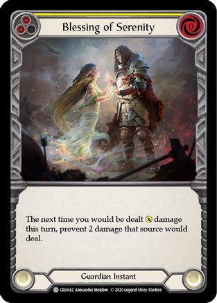 Blessing of Serenity (Yellow) [U-CRU042] (Crucible of War Unlimited)  Unlimited Normal