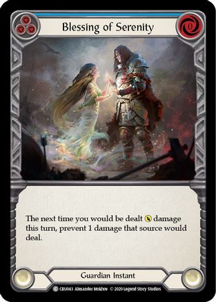 Blessing of Serenity (Blue) [U-CRU043] (Crucible of War Unlimited)  Unlimited Rainbow Foil