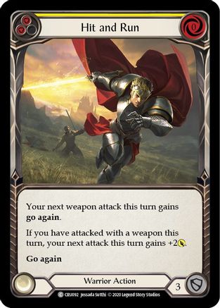 Hit and Run (Yellow) [U-CRU092] (Crucible of War Unlimited)  Unlimited Normal