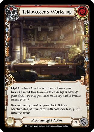 Teklovossen's Workshop (Red) [CRU115] (Crucible of War)  1st Edition Normal