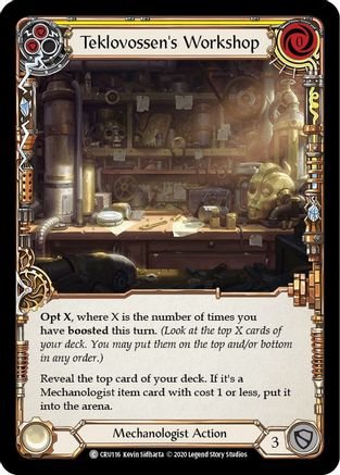 Teklovossen's Workshop (Yellow) [CRU116] (Crucible of War)  1st Edition Rainbow Foil
