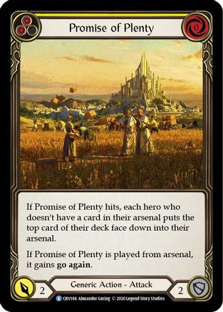 Promise of Plenty (Yellow) [CRU184] (Crucible of War)  1st Edition Normal