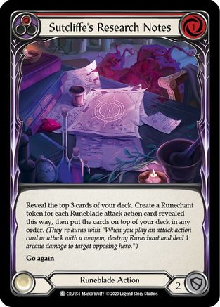 Sutcliffe's Research Notes (Red) [U-CRU154] (Crucible of War Unlimited)  Unlimited Normal