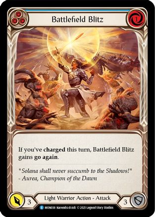 Battlefield Blitz (Blue) [U-MON038-RF] (Monarch Unlimited)  Unlimited Rainbow Foil