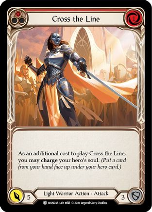 Cross the Line (Red) [U-MON045-RF] (Monarch Unlimited)  Unlimited Rainbow Foil