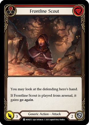 Frontline Scout (Red) [MON272-RF] (Monarch)  1st Edition Rainbow Foil