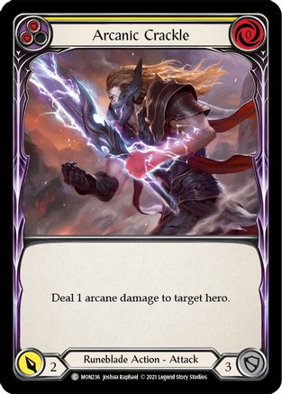 Arcanic Crackle (Yellow) [MON236-RF] (Monarch)  1st Edition Rainbow Foil