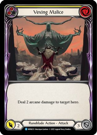 Vexing Malice (Yellow) [MON233-RF] (Monarch)  1st Edition Rainbow Foil