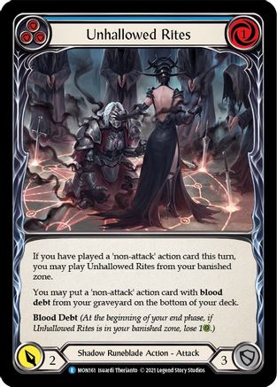 Unhallowed Rites (Blue) [MON161] (Monarch)  1st Edition Normal