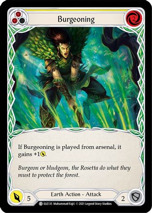 Burgeoning (Yellow) [ELE135] (Tales of Aria)  1st Edition Rainbow Foil