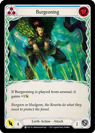 Burgeoning (Blue) [ELE136] (Tales of Aria)  1st Edition Rainbow Foil