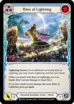 Rites of Lightning (Blue) [ELE072] (Tales of Aria)  1st Edition Rainbow Foil
