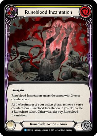 Runeblood Incantation (Yellow) [EVR108] (Everfest)  1st Edition Rainbow Foil