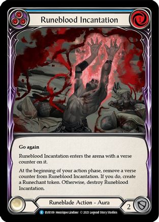 Runeblood Incantation (Blue) [EVR109] (Everfest)  1st Edition Rainbow Foil