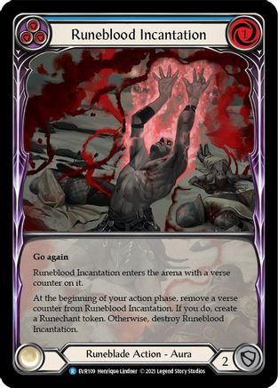 Runeblood Incantation (Blue) [EVR109] (Everfest)  1st Edition Extended Art Rainbow Foil