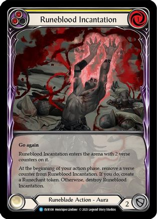Runeblood Incantation (Yellow) [EVR108] (Everfest)  1st Edition Extended Art Rainbow Foil