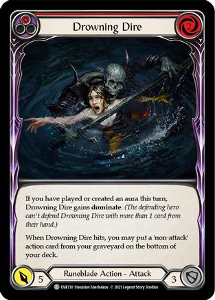 Drowning Dire (Red) [EVR110] (Everfest)  1st Edition Rainbow Foil