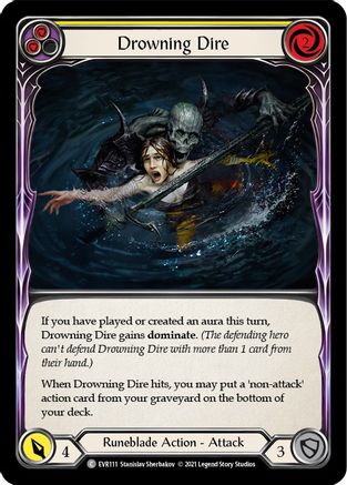 Drowning Dire (Yellow) [EVR111] (Everfest)  1st Edition Rainbow Foil