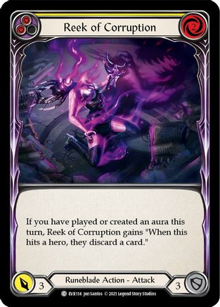 Reek of Corruption (Yellow) [EVR114] (Everfest)  1st Edition Rainbow Foil