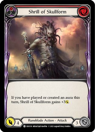 Shrill of Skullform (Red) [EVR116] (Everfest)  1st Edition Rainbow Foil