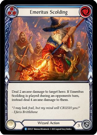 Emeritus Scolding (Blue) [EVR127] (Everfest)  1st Edition Normal