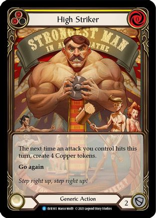 High Striker (Yellow) [EVR165] (Everfest)  1st Edition Extended Art Rainbow Foil
