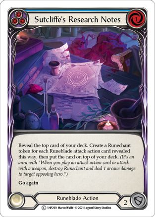 Sutcliffe's Research Notes (Blue) [1HP299] (History Pack 1)