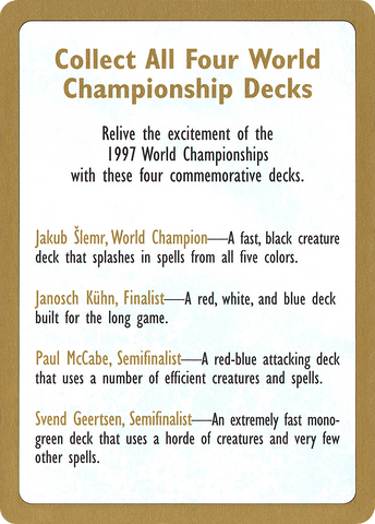 1997 World Championships Ad [World Championship Decks 1997]