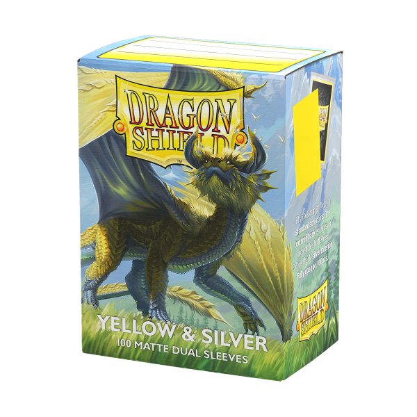 Dragon Shield Dual Matte Standard Sleeves - Yellow & Silver (100 Pack)) - Dragon Shield Card Sleeves