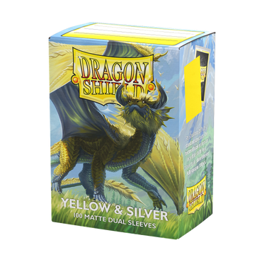 Dragon Shield Dual Matte Standard Sleeves - Yellow & Silver (100 Pack)) - Dragon Shield Card Sleeves