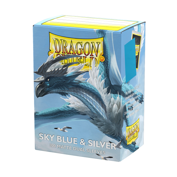 Dragon Shield | Sky Blue & Silver | Matte Dual Sleeves Standard Size