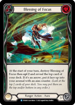 Blessing of Focus (Yellow) [DYN160] (Dynasty)  Rainbow Foil